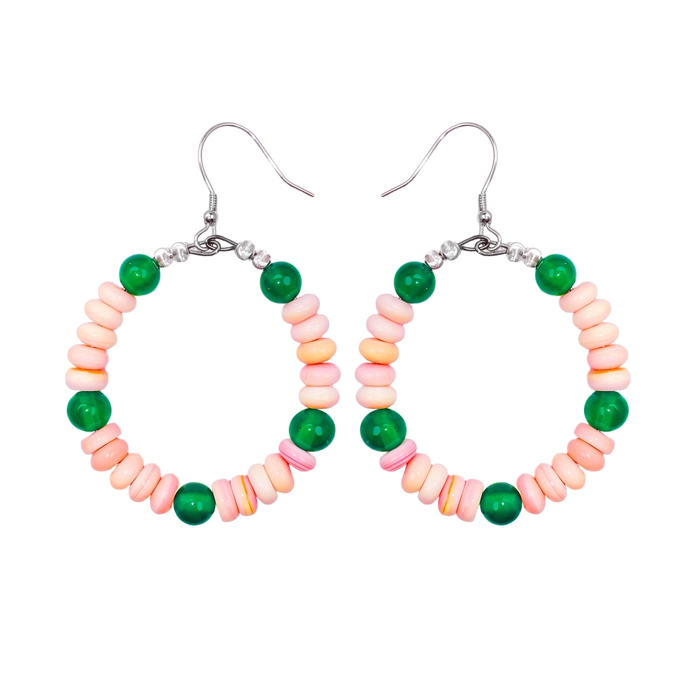 Real Pink Opal Earrings With Chrysoprase 925 Sterling Silver Stud Drop Earrings For Women For Her Gemstone Gift