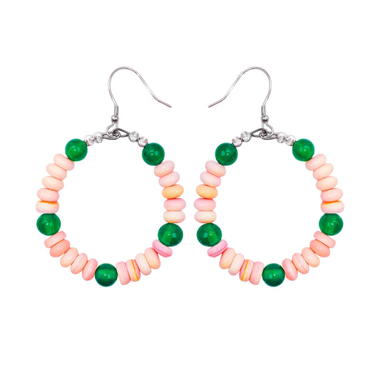 Real Pink Opal Earrings With Chrysoprase 925 Sterling Silver Stud Drop Earrings For Women For Her Gemstone Gift