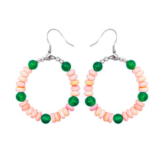 Real Pink Opal Earrings With Chrysoprase 925 Sterling Silver Stud Drop Earrings For Women For Her Gemstone Gift