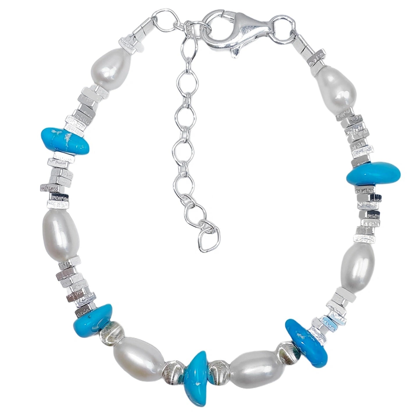 High Quality Turquoise Pearl S925 Silver Fashion Suitable For Multiple Occasions Popular Custom Designer Meticulous Design