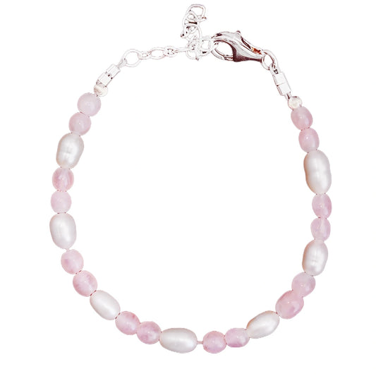 Rose Quartz Pearljewelry Making Handmade Bracelet Holiday Gift Simple Pearl Bracelet