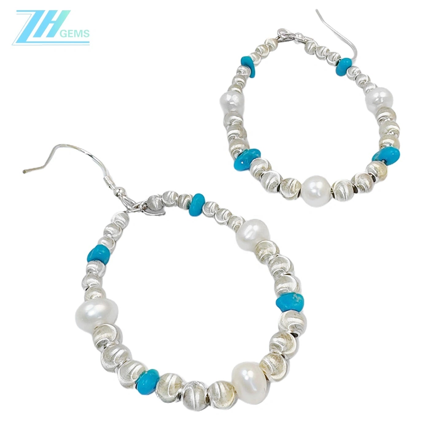 Pearl Earrings Turquoise Natural Earrings S925 Silver Women's Jewelry Best Selling Designer Custom Beautiful Women's Jewelry