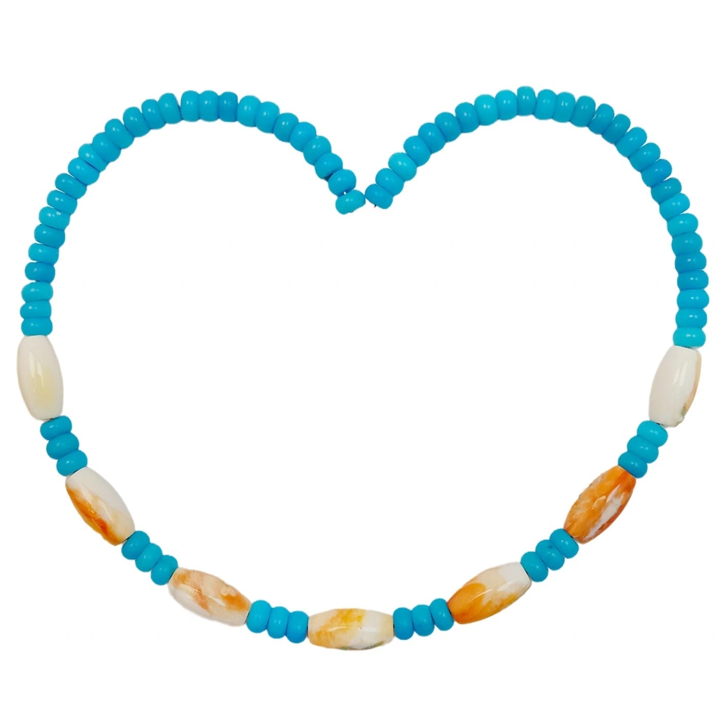 28.1g Natural Turquoise Spiny Oyster Healing Necklace Natural Stone Seed Beads Choker Necklace Gift