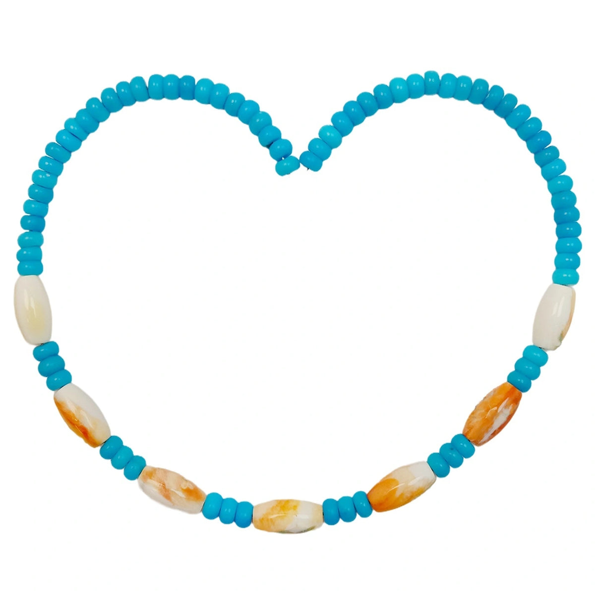 28.1g Natural Turquoise Spiny Oyster Healing Necklace Natural Stone Seed Beads Choker Necklace Gift