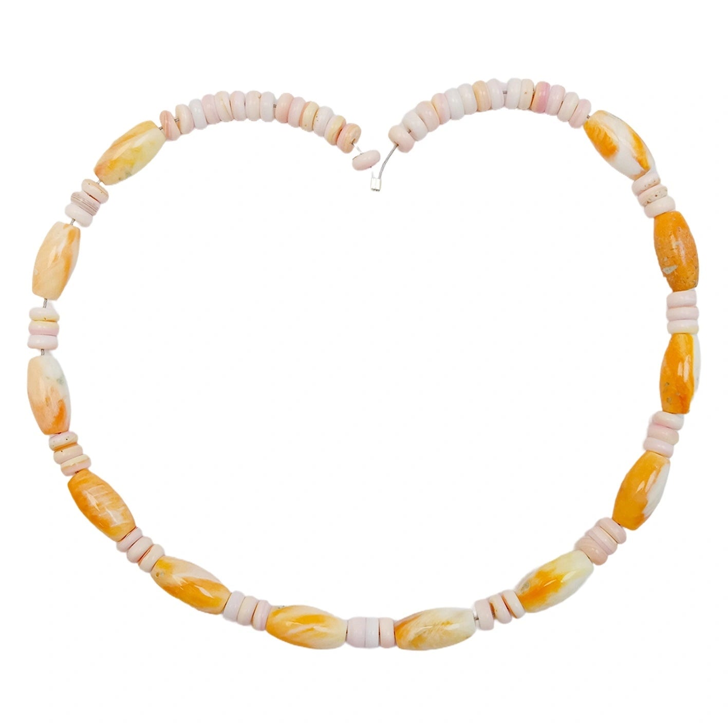 Pink Opal And Spiny Oyster Color Pink Orange 16inch Necklace Gemstone Jewelry Simple Atmosphere Delicate As Gift