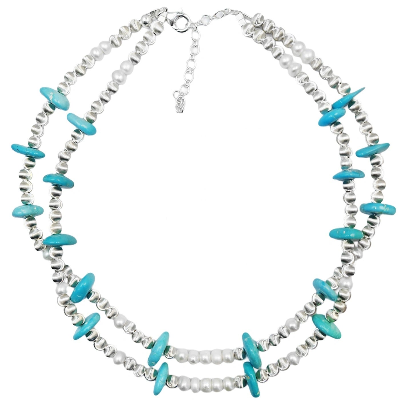 High Quality Turquoise Pearl Necklace S925 Silver Fashion Suitable For Popular Custom Necklaces Designer Carefully Designed