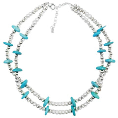 High Quality Turquoise Pearl Necklace S925 Silver Fashion Suitable For Popular Custom Necklaces Designer Carefully Designed