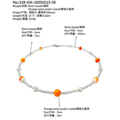 S925 Silver Strings Red Spiny Oyster Beads To Create An Oriental Style Retro Necklace The Retro Charm Flows Showing