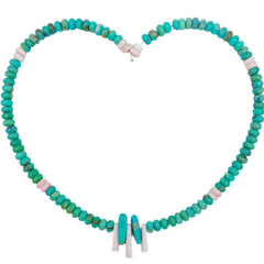 Natural Turquoise And Pink Opal With Roundle Beads Green And Pink Gemstone 30g Choker Simple Handmade Jewelry For Making Jewelry