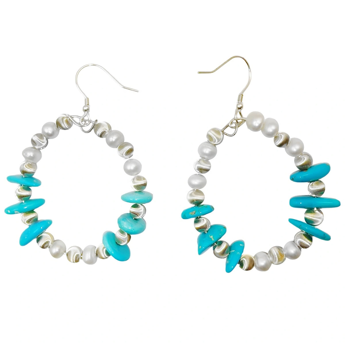 Natural Turquoise Natural Earrings Holiday Gift S925 Silver Designer Custom Gift Family Turquoise Earrings