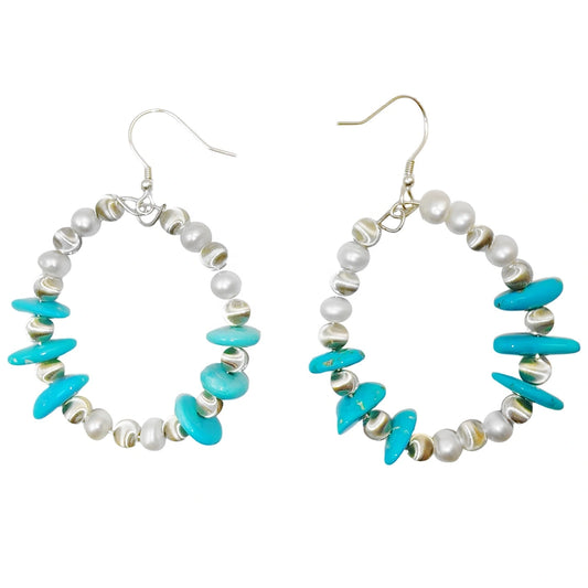 Natural Turquoise Natural Earrings Holiday Gift S925 Silver Designer Custom Gift Family Turquoise Earrings