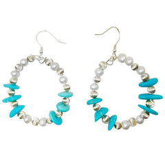 Natural Turquoise Natural Earrings Holiday Gift S925 Silver Designer Custom Gift Family Turquoise Earrings