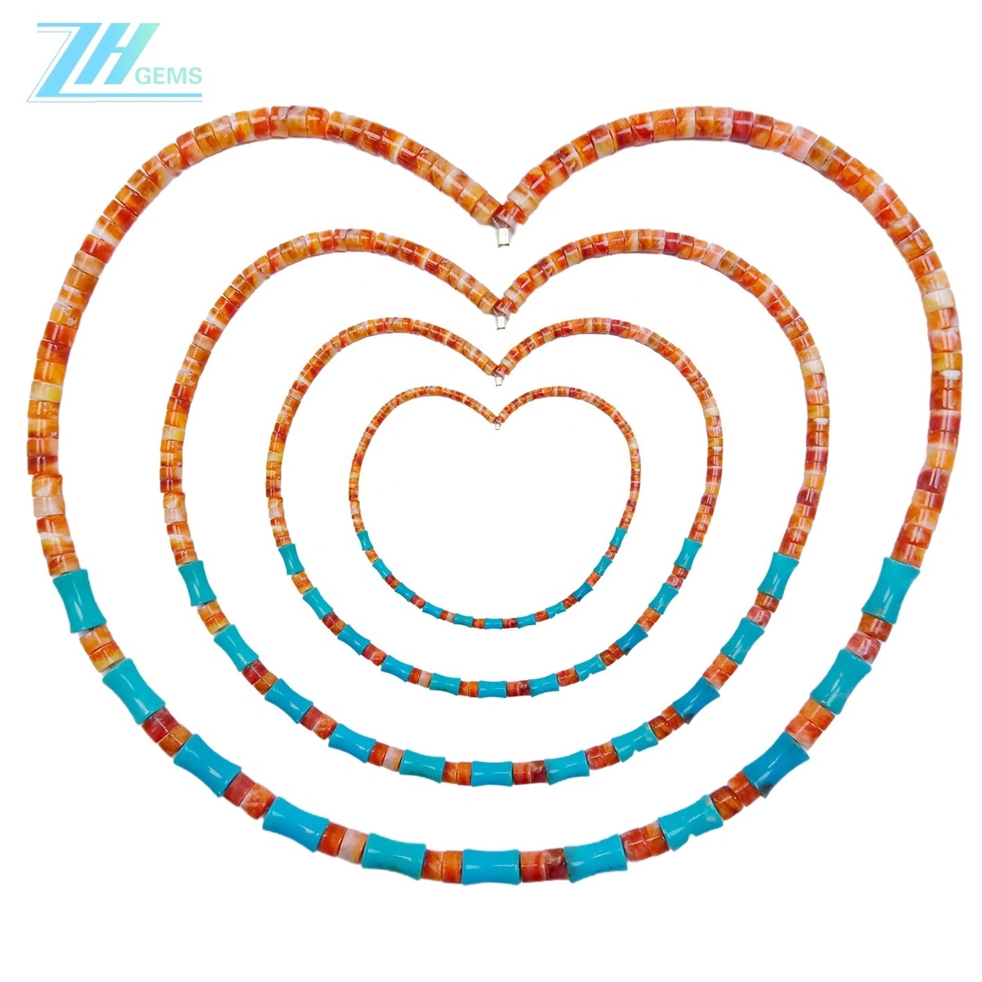 Natural Turquoise And Spiny Oyster 13.8g Necklace High Quality Loose Beads Making Necklace Jewelry