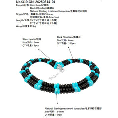 Silver Weaves A Double Layer Line Stringing Mysterious Obsidian The Interweaving Of Stars In The Night Sky