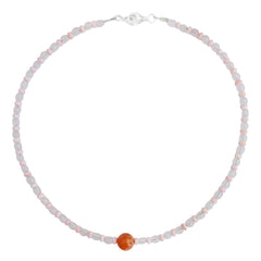 Natural Pink Opal Beads Natural Pink Crystal Natural Sunstone Sweet Necklace Fashionable Women's Natural Necklace