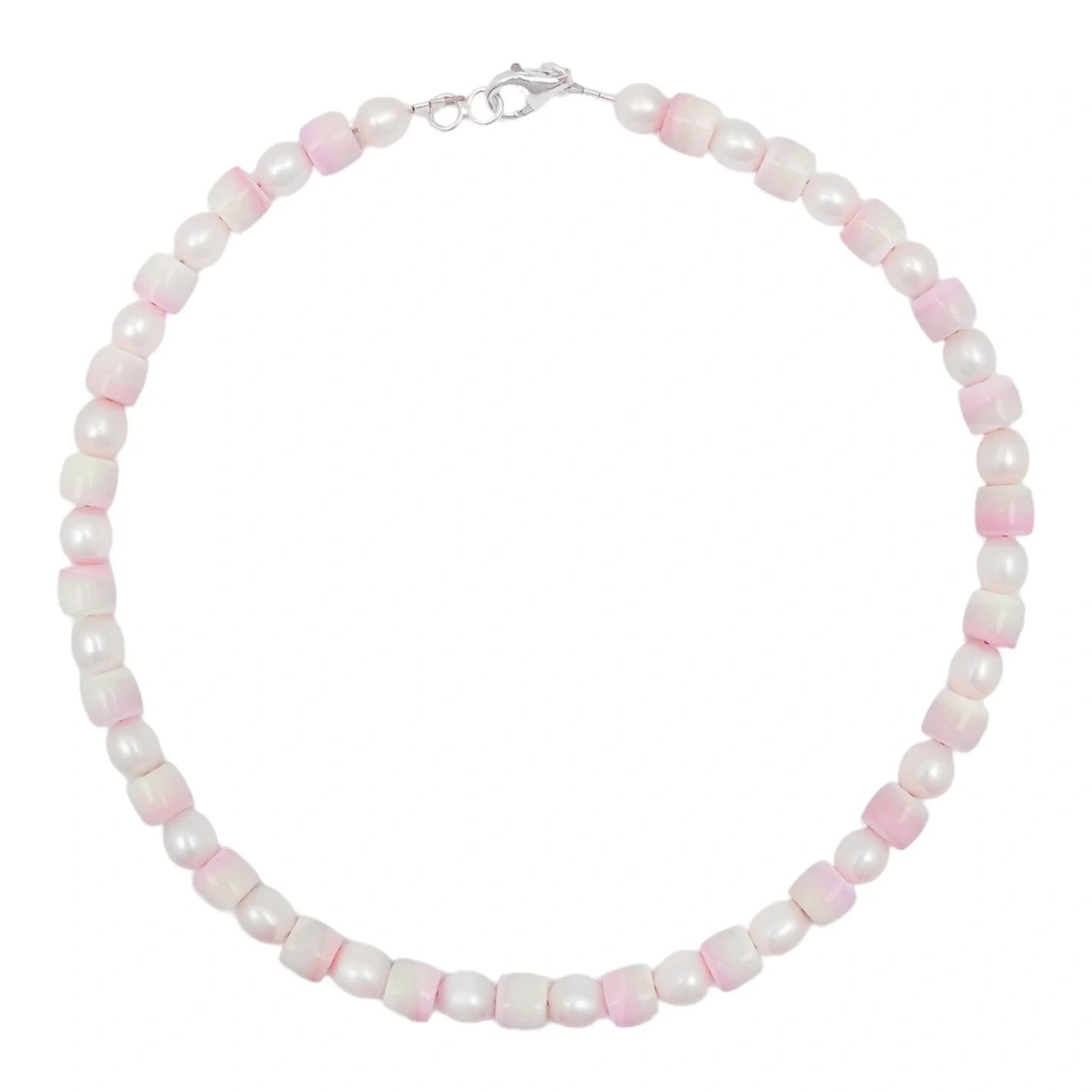 Natural Pearls Natural Pink Opal Drum Shape Necklace Jewelry Temperament Women's Design Pearl Necklace