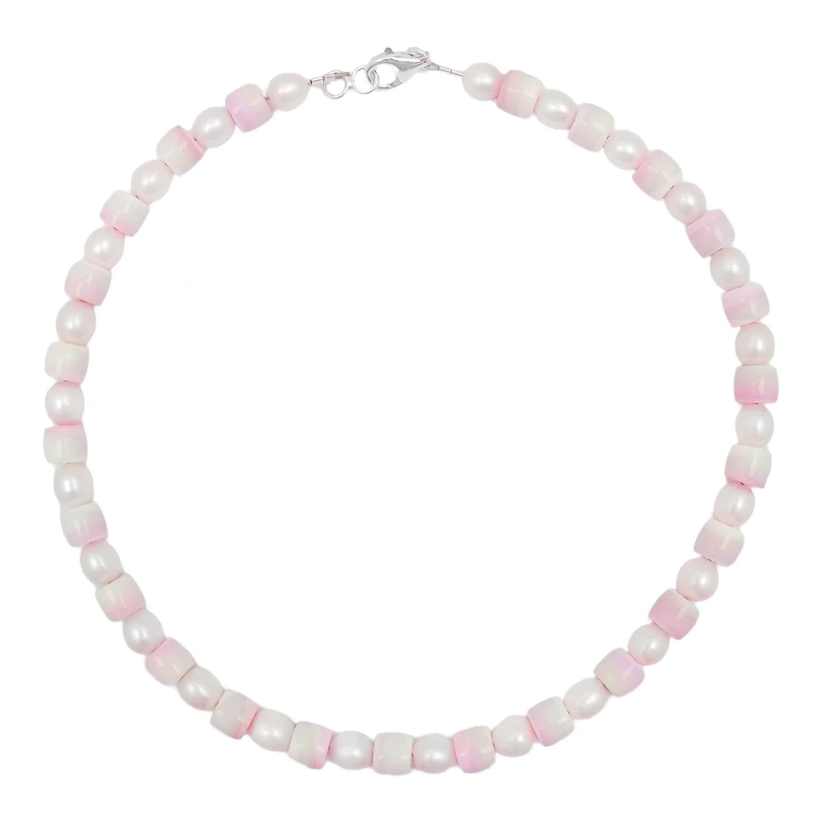 Natural Pearls Natural Pink Opal Drum Shape Necklace Jewelry Temperament Women's Design Pearl Necklace