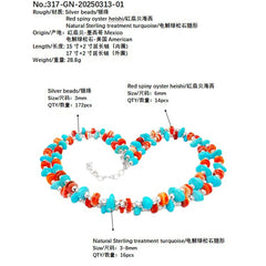 S925 Silver Elaborately Creates A Double Layer Structure Stringing Bright Red Spiny Oyster As If Winding A Passionate Ocean