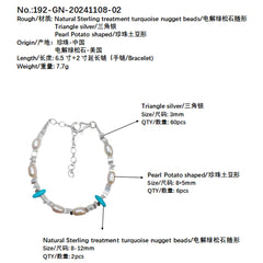 High Quality Natural Pearl & Turquoise Premium Women's Bracelet With Delicate S925 Silver Jewelry Handmade Jewelry