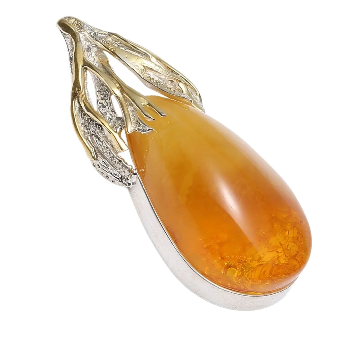 Amber Orang Pendant Men Fashion Design Simple Jewelry Pendant Drop Casual Natural Irregular Gemstone Natural Baltic Amber