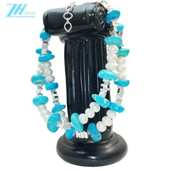 Popular Natural Turquoise Pearl With S925 Silver Authentic Bracelet High Jewelry Designer Custom1