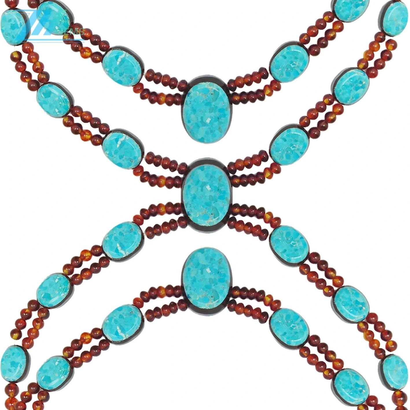 Amber Natural Turquoise 25.7g Color Red Match Blue Combination Jewelry Necklace Delicate Gift As Surprising Choice Summer