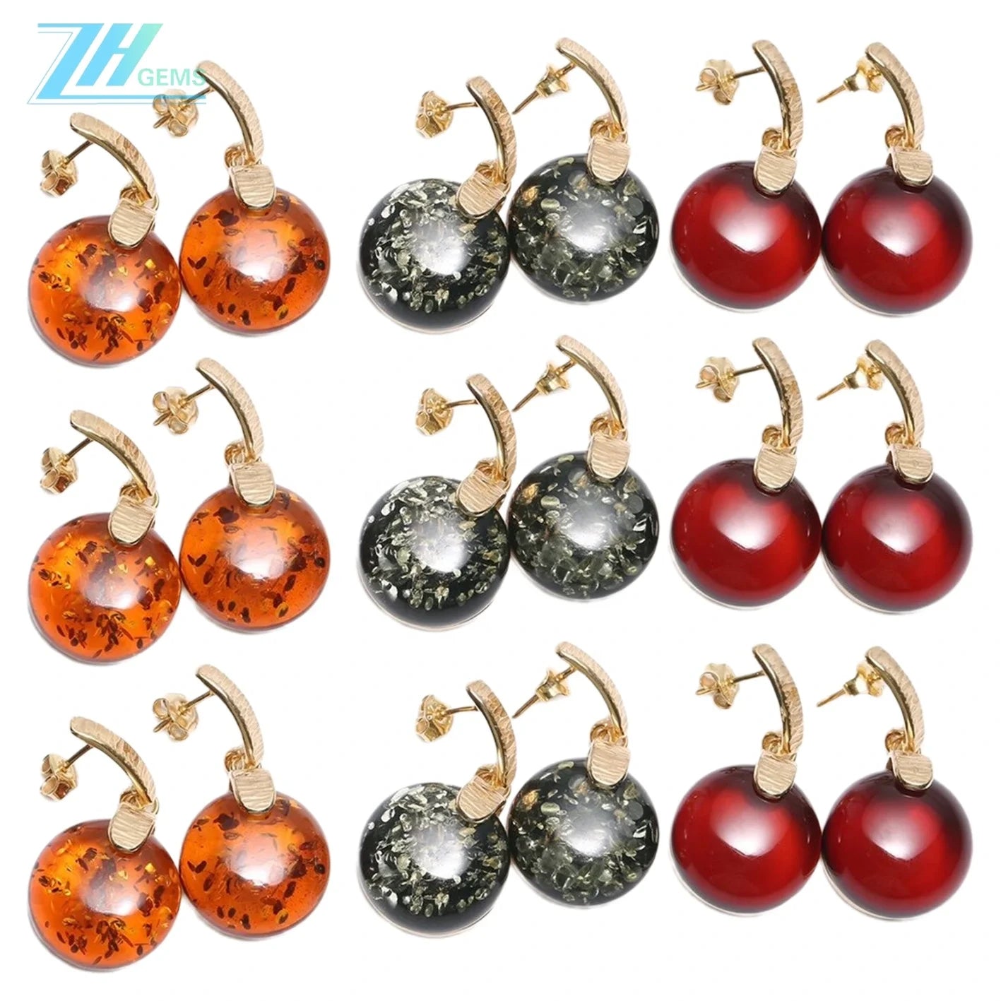 Long Red Baltic Amber Beaded Earrings Dangle Earrings Shiny Red Amber And Sterling Silver Cherry Color For Woman Gift