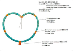 High Quality Natural Spiny Oyster Beads Natural Stablish Turquoise Necklace Jewelry Women Summer Fashion New Arrival