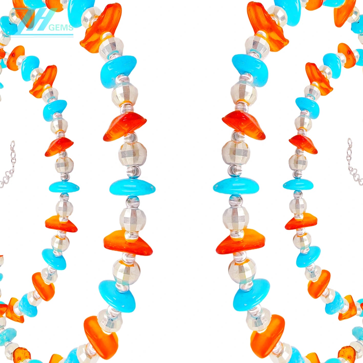 Natural Amber And Turquoise With A Warm And Charming Luster Are Paired With A Dazzling S925 Silver Chain The Unique Design