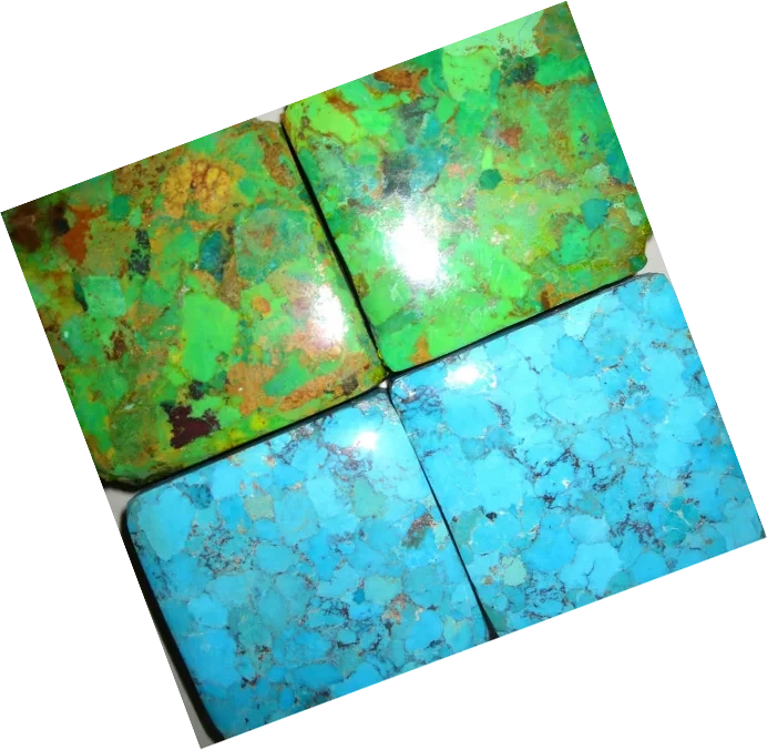 chinese turquoise compressed material turquoise with Black yellow Matrix Brick