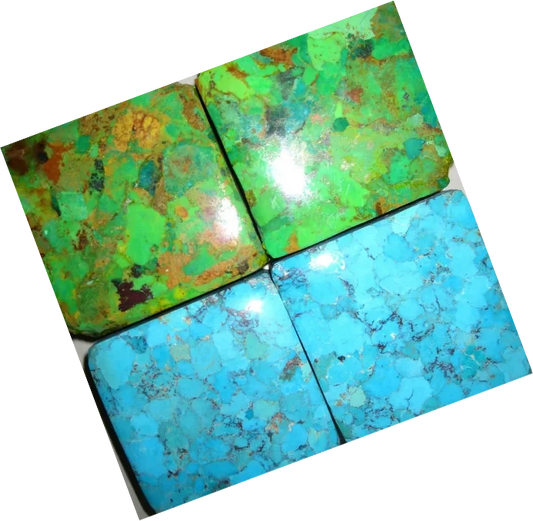 chinese turquoise compressed material turquoise with Black yellow Matrix Brick