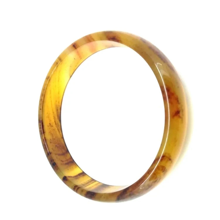 Natural Jewelry Brown Agate Gemstone Woman Man Bangle Best Gift 53-63mm