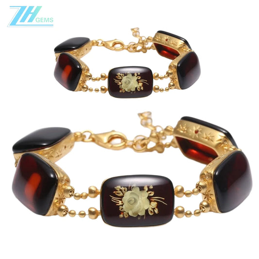 Amber Bracelet 18g Meaningful Jewelry Gift For Her Wife And Mom Gemstone Stones For Jewelry Making Holiday Gift Beadwork