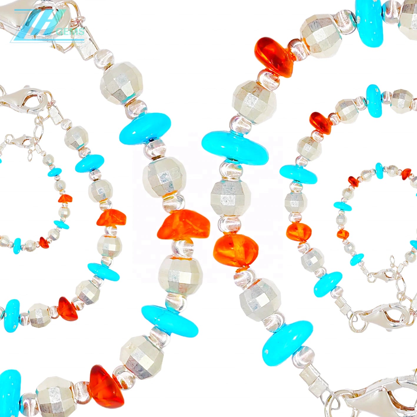 Amber Is Vivid And Turquoise Is Mysteriousthey Are Intertwined On An S925 Silver Chain The Hand Woven Craftsmanship Shows