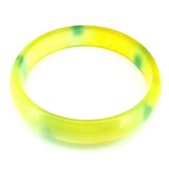 Natural Jewelry Yellow-green Agate Gemstone Woman Man Bangle Best Gift 53-63mm