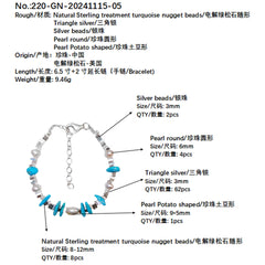 Natural Turquoise Natural Bracelet S925 Silver Women's Jewelry Best-selling Designer Custom Healing Gemstone