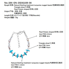 Turquoise Pearl Bracelet Fashion Women's Jewelry Versatile Multi-occasion Pearl Bracelet Silver Jewelry