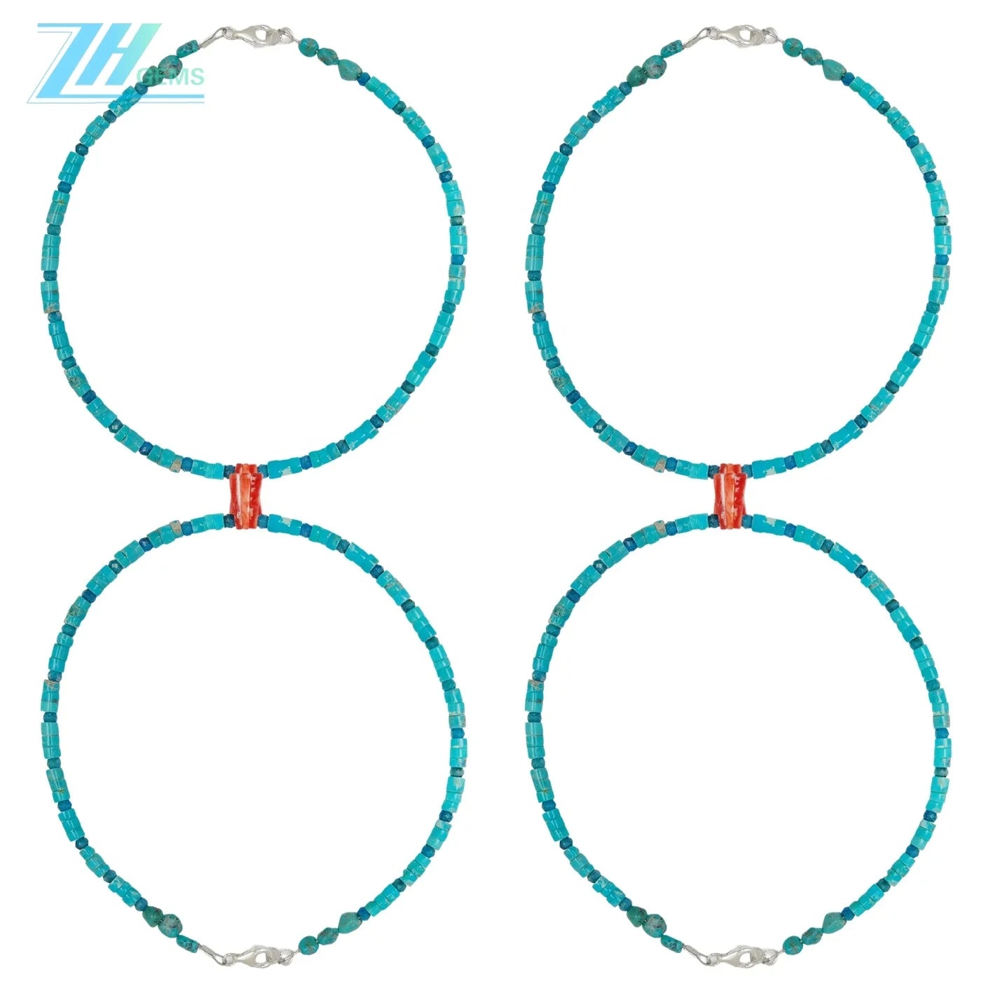 Natural Turquoise Spiny Oyster Heishi And Diamond 22gram Apatite Energy Bracelet With Natural Gemstone Beads