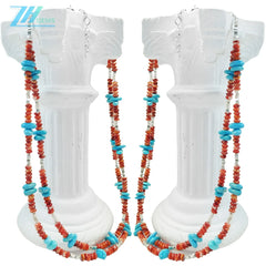 Christmas Winter Natural Red Spiny Oyster Necklace High Quality Turquoise Natural Gemstone Jewelry Fashion Women's Jewelry