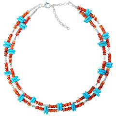 Christmas Winter Natural Red Spiny Oyster Necklace High Quality Turquoise Natural Gemstone Jewelry Fashion Women's Jewelry