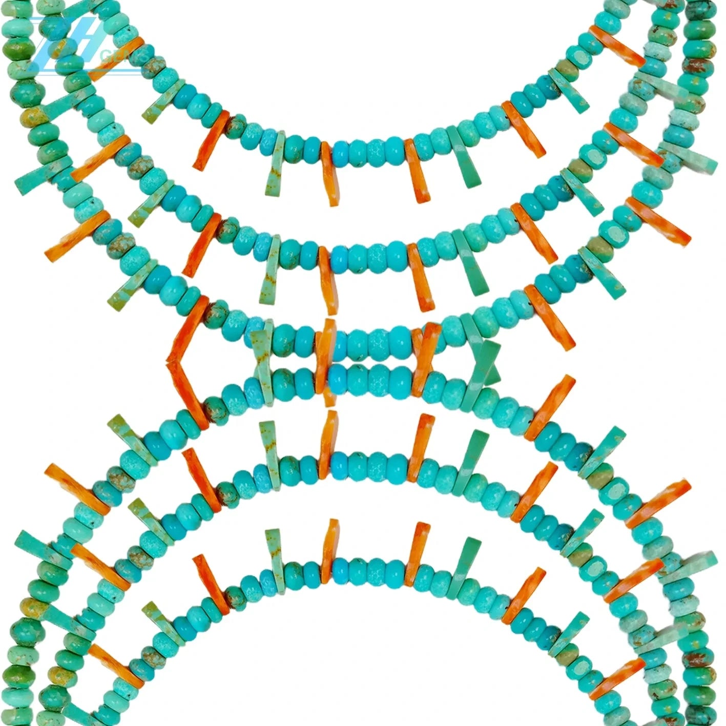 Natural Turquoise And Orange Spiny Oyster Roundle Beads Size 16inch Weight Green Match Orange As Gift For Girlfriend Making