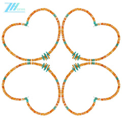 Natural Turquoise Roundle Beads And Spiny Oyster Beads Choker Simple Handmade Jewelry For Making Jewelry Holiday Gift Summer