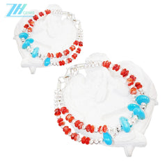 Double Winter Natural Turquoise Bracelet Red Spiny Oyster With S925 Silver Exquisite Bracelet High Jewelry Designer Custom