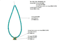 Hot Sale Natural Spiny Oyster Beads Natural Stablish Turquoise Round Beads Free-form Necklace Ladies Jewelry Temperament