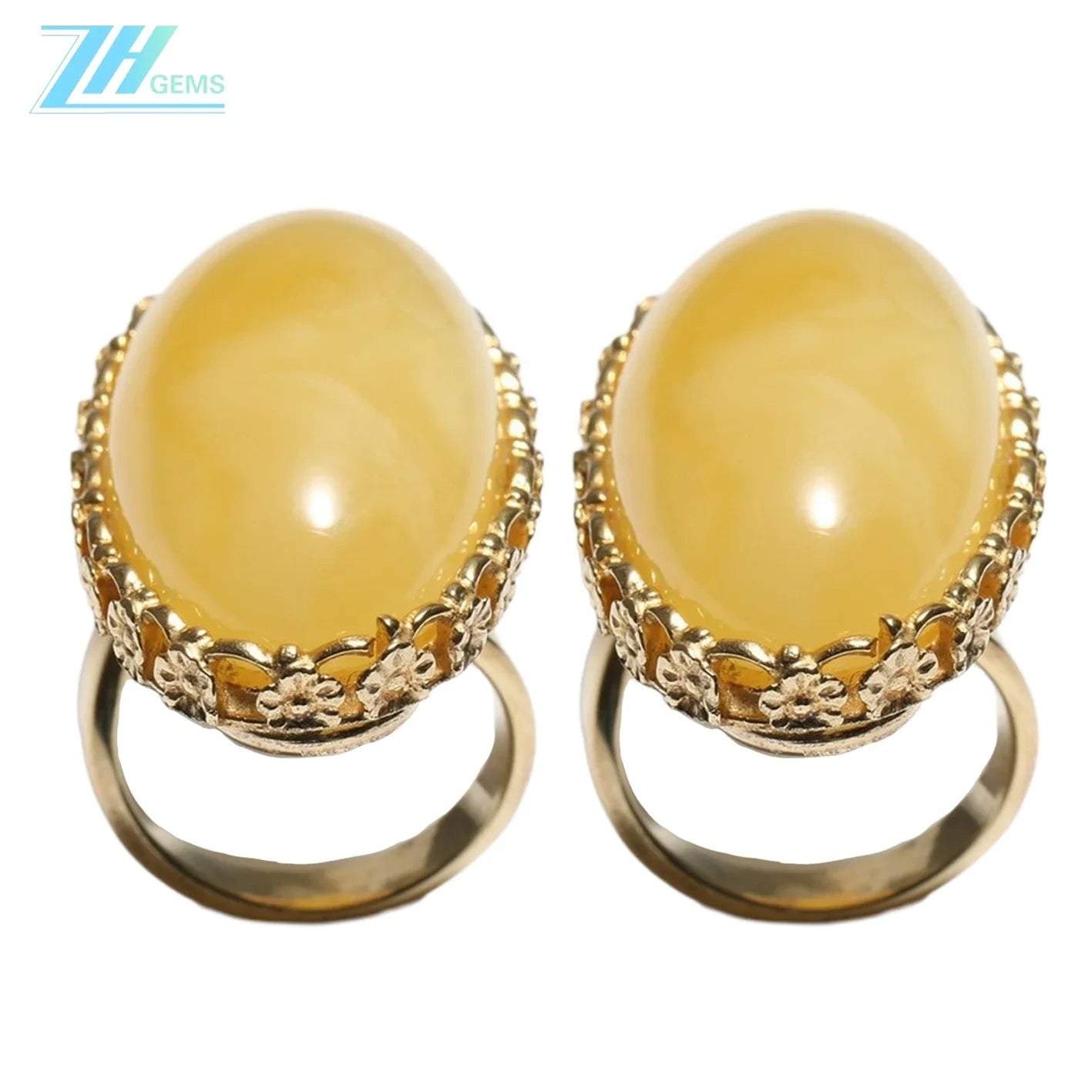 Large Yellow Amber Ring With Natural Crust Sterling Silver Natural Baltic Amber Promise