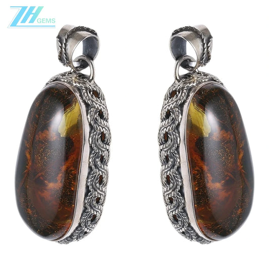 Amber Baltic Amber Pendant Set Stress Relief Gift For Her Strength Jewellery Natural Stone Anniversary Gift To Her