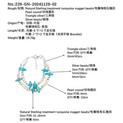 Double Layer Natural Turquoise Bracelet For Women Turquoise Beautiful Silver Jewelry Bracelet Goddess Essential Popular Sale