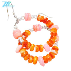 These Unique Earrings Combine Orange Spiny Oyster And S925 Silver Beads Ingeniously Swaying Gracefully