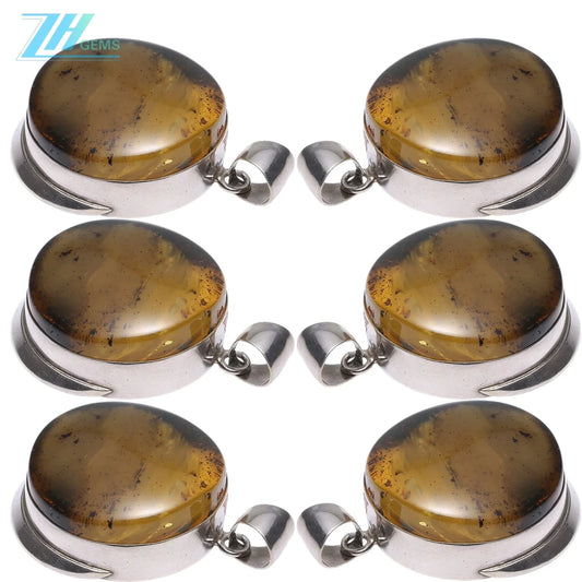 Baltic  Amber Pendant Huge Drop Brown With Green Color Elegant Chunky Round Apparence Healing Gemstone Pendant