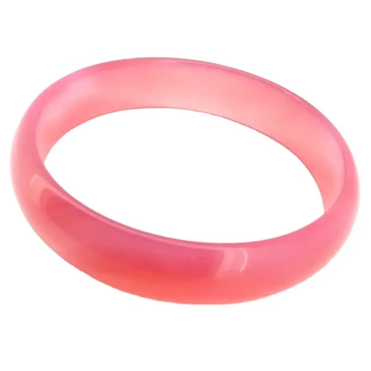 Natural Jewelry Pink Agate Gemstone Woman Man Bangle Best Gift 53-63mm